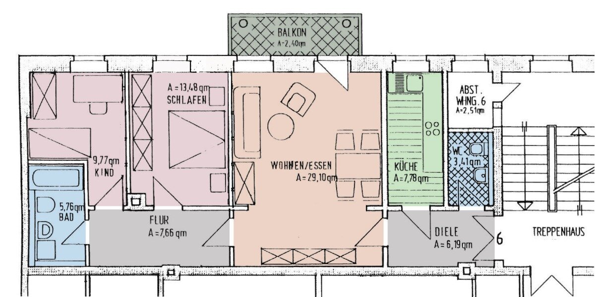 Wohnung zum Kauf 129.900 € 3 Zimmer 87 m²<br/>Wohnfläche 2.<br/>Geschoss Jakobiviertel Freiberg 09599