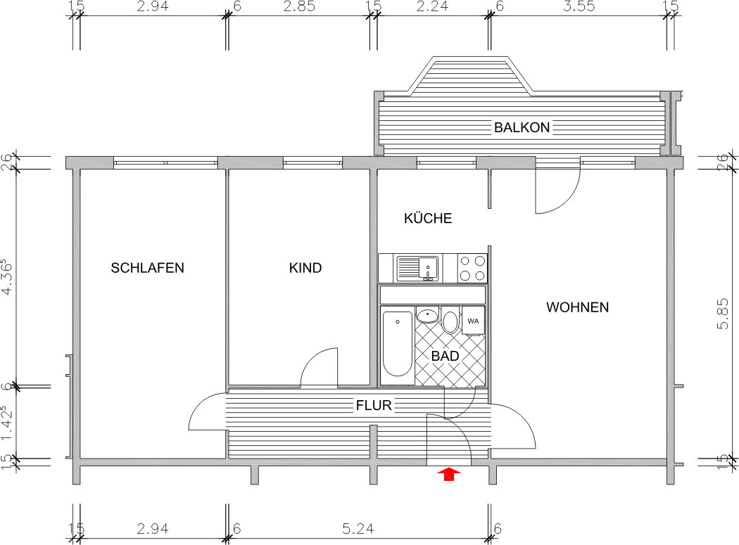 Wohnung zur Miete 410 € 3 Zimmer 69,8 m²<br/>Wohnfläche 4.<br/>Geschoss 01.02.2025<br/>Verfügbarkeit Wilhelm-Firl-Str. 8 Markersdorf 622 Chemnitz 09122