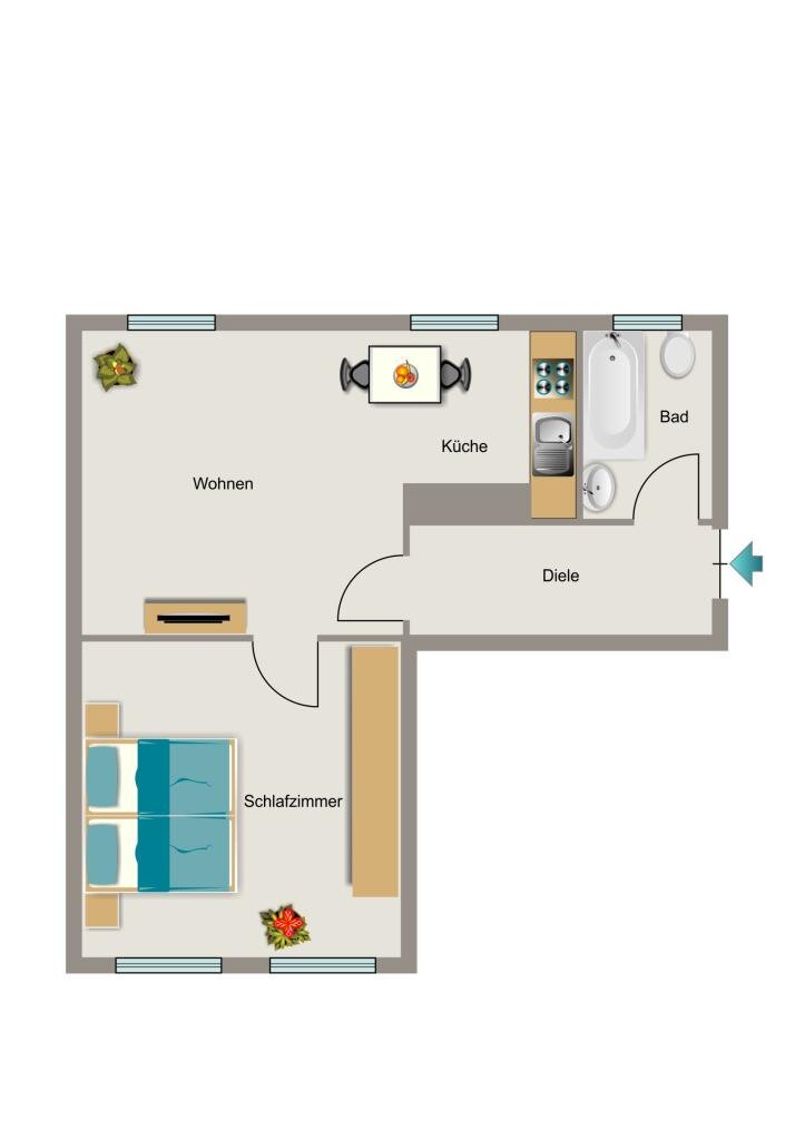 Wohnung zur Miete 354 € 2,5 Zimmer 40 m²<br/>Wohnfläche EG<br/>Geschoss 01.12.2024<br/>Verfügbarkeit Turnerweg 10 Stoppenberg Essen 45141