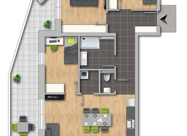 Wohnung zum Kauf 593.703 € 4 Zimmer 80 m² St. Jakob in Haus 6392