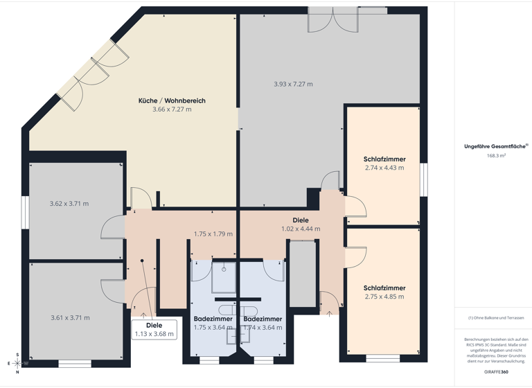 Büro zur Miete 2.400 € 6 Zimmer 160 m² Bürofläche Meddewade 23847