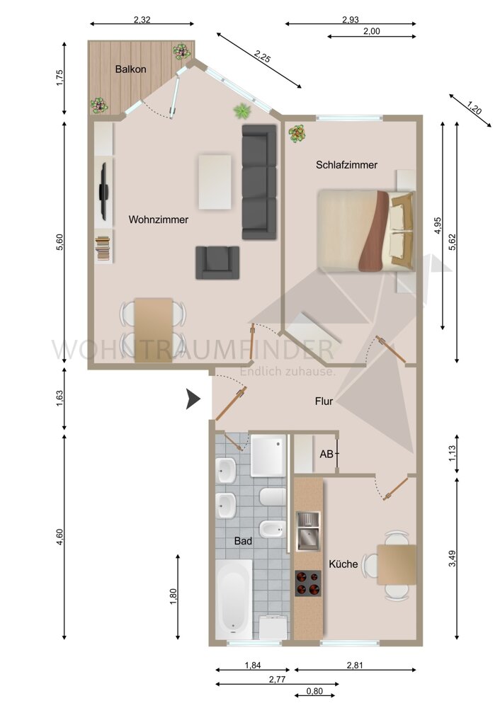 Wohnung zur Miete 399 € 2 Zimmer 62,3 m²<br/>Wohnfläche 3.<br/>Geschoss Planitzer Straße 20 Schedewitz / Geinitzsiedlung 533 Zwickau / Schedewitz 08056