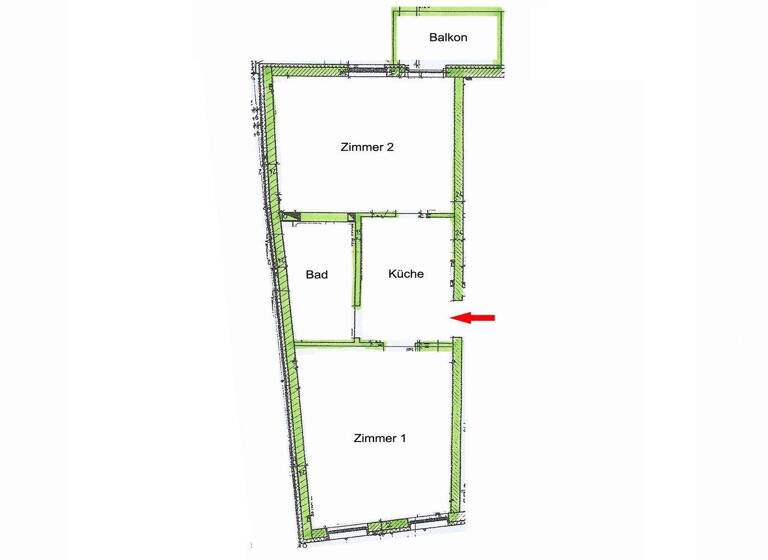 Wohnung zur Miete 610 € 2 Zimmer 55,6 m² 2. Geschoss frei ab 01.04.2026 Zentrum Jena 07743