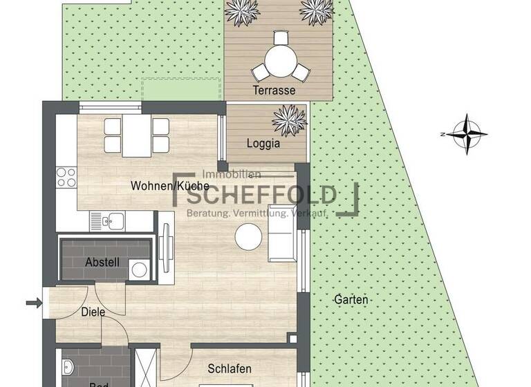 Wohnung zum Kauf provisionsfrei 322.900 € 2,5 Zimmer 62,2 m²<br/>Wohnfläche EG<br/>Geschoss Laupheim Laupheim 88471