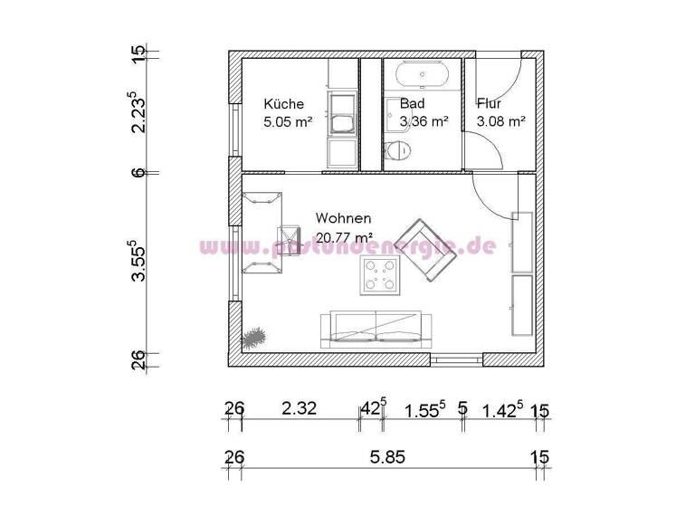 Studio zur Miete 180 € 1 Zimmer 32,7 m² 2. Geschoss frei ab 01.05.2026 Charlottenstraße 18 Neue Neustadt Magdeburg 39124