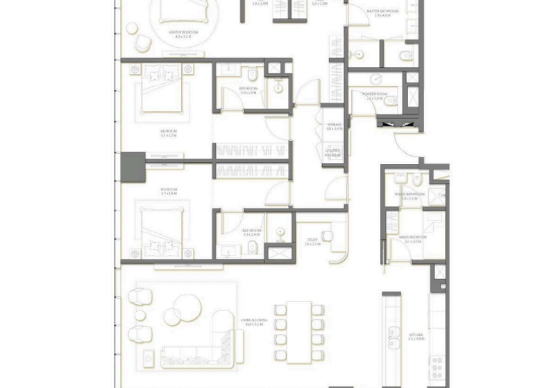 Wohnung zum Kauf 2.451.090 € 5 Zimmer 254,5 m² Dubai