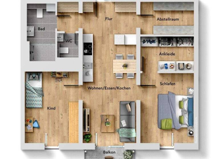 Wohnung zur Miete 965 € 3 Zimmer 82,5 m² Unterhollerau Moosthenning 84164