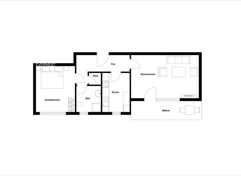 Wohnung zum Kauf 139.000 € 2 Zimmer 67 m²<br/>Wohnfläche Dachgeschoss, 2.<br/>Geschoss Dissen Dissen am Teutoburger Wald 49201