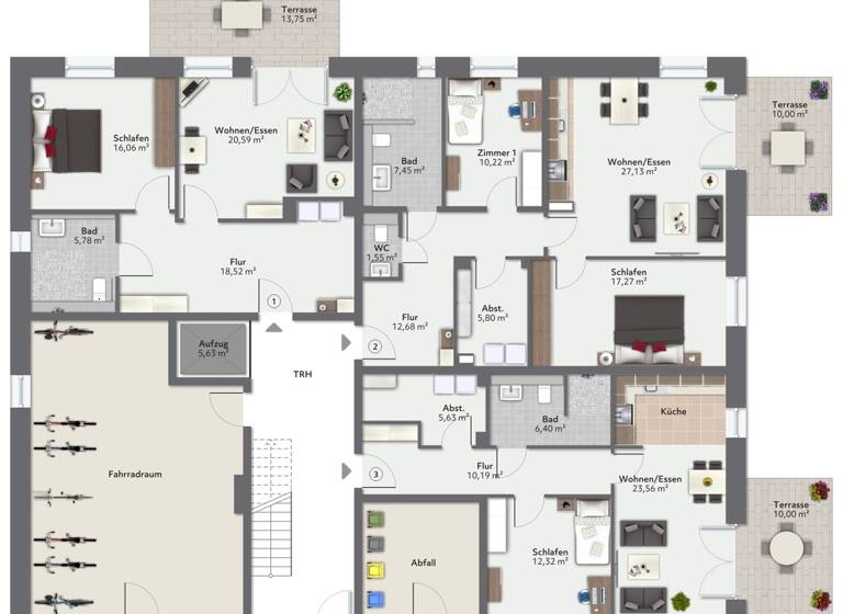 Wohnung zum Kauf - Erstbezug 277.000 € 2 Zimmer 64,4 m² Achim 28832