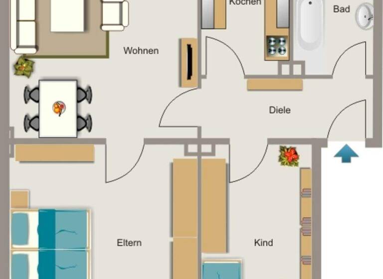 Wohnung zur Miete 585 € 3,5 Zimmer 59,7 m² 2. Geschoss Ter-Meer-Straße 13 Uerdingen Krefeld 47829