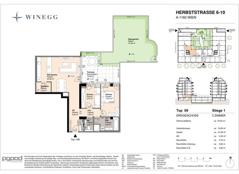 Wohnung zum Kauf - Erstbezug 497.300 € 3 Zimmer 79,4 m² EG Herbststraße 6-10 Wien 1160