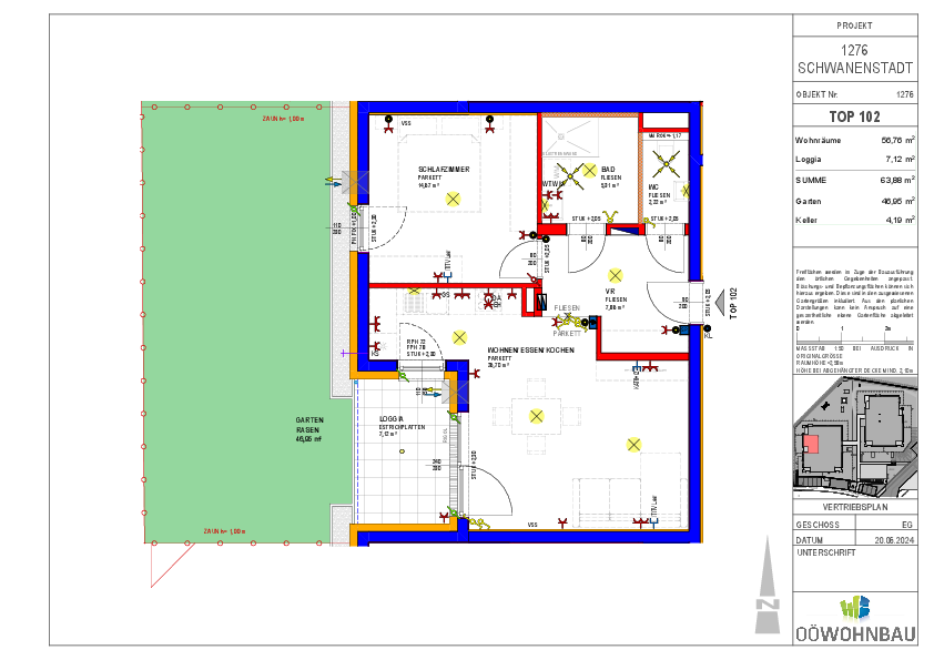 Wohnung zur Miete 716 € 2 Zimmer 56,8 m²<br/>Wohnfläche EG<br/>Geschoss Alleehof 4 und 5 Schwanenstadt 4690