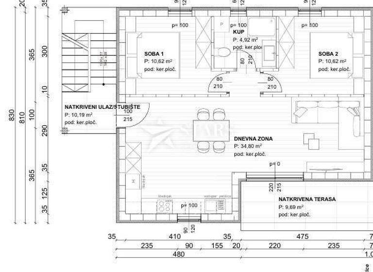 Wohnung zum Kauf 265.000 € 3 Zimmer 80 m² 1. Geschoss Cizici, Dobrinj Dobrinj