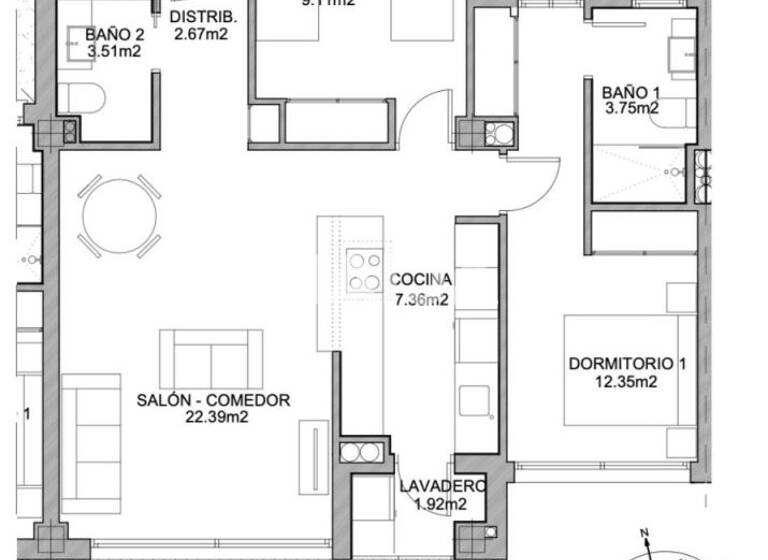 Wohnung zum Kauf 245.000 € 3 Zimmer 63 m² 2. Geschoss Calle Comino, 3-1 Orihuela Costa 03189