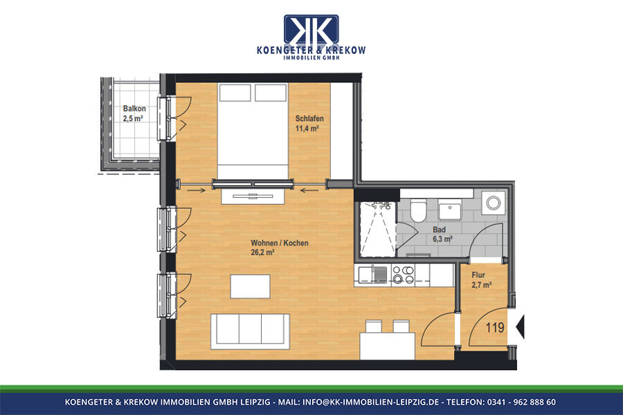 Wohnung zur Miete 688 € 2 Zimmer 49,1 m²<br/>Wohnfläche 4.<br/>Geschoss Prager Straße 109 Reudnitz-Thonberg Leipzig 04317