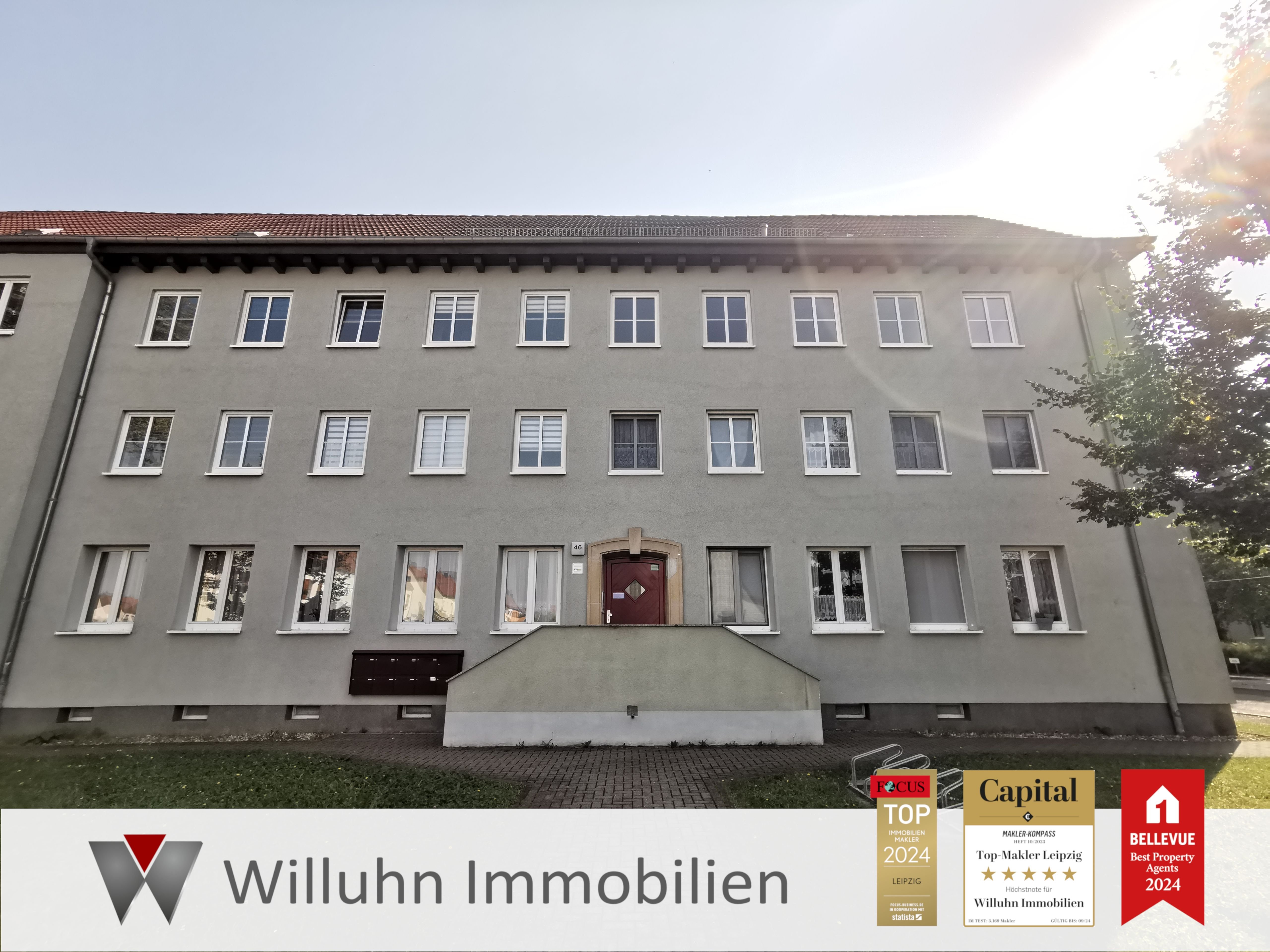 Wohnung zur Miete 372 € 3 Zimmer 65,2 m²<br/>Wohnfläche 2.<br/>Geschoss Fritz-Reuter-Str. 46 Merseburg Merseburg 06217