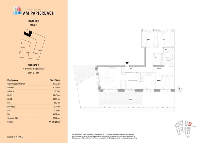 Terrassenwohnung zum Kauf - Erstbezug provisionsfrei 1.125.900 € 4 Zimmer 126,2 m² EG Landsberg Landsberg am Lech 86899