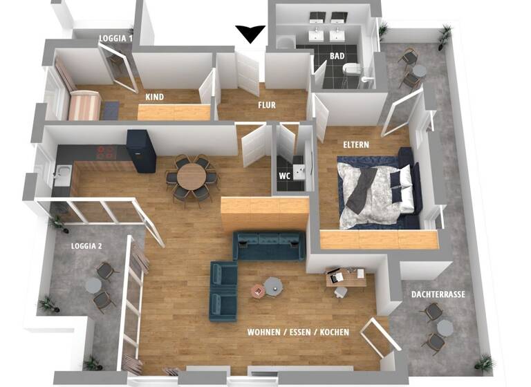 Terrassenwohnung zum Kauf 650.000 € 3 Zimmer 121 m² 5. Geschoss Erich-Ollenhauer-Straße 41 Dachau 85221