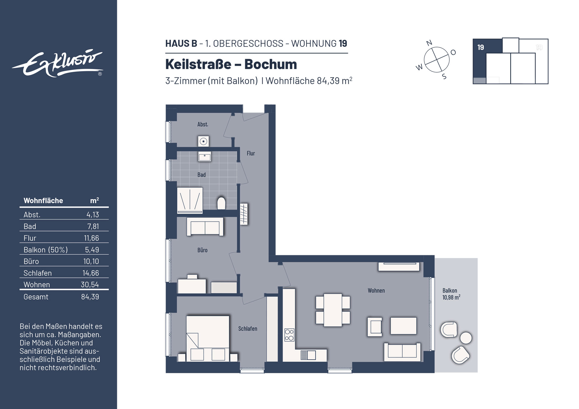 Wohnung zum Kauf provisionsfrei 339.000 € 3 Zimmer 84,4 m²<br/>Wohnfläche Dahlhausen Bochum 44879