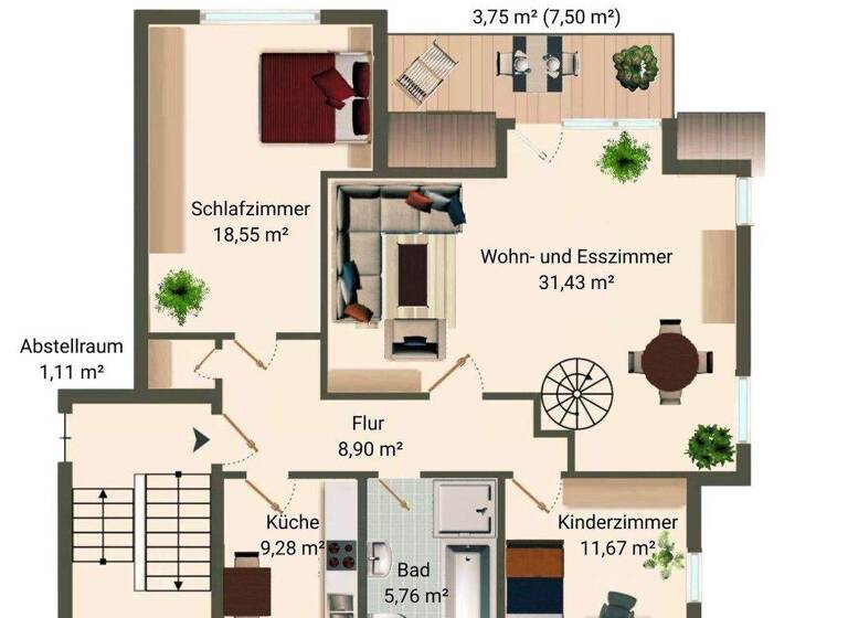 Wohnung zum Kauf 175.000 € 4 Zimmer 114,9 m² EG Ebendorf Barleben / Ebendorf 39179