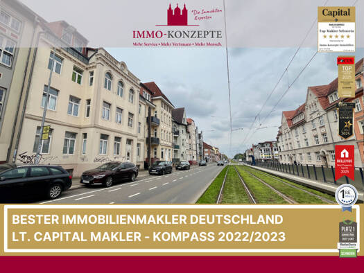 Wohnung zum Kauf 104.600 € 2 Zimmer 46 m² Dachgeschoss Lübecker Straße 184 Weststadt Schwerin 19059