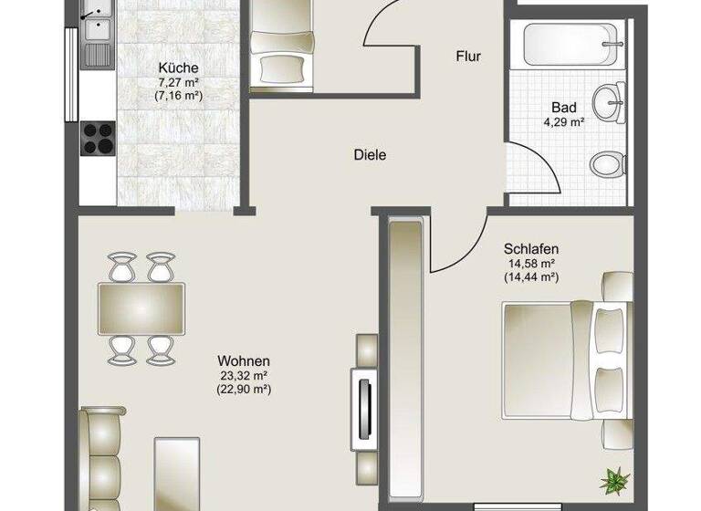 Wohnung zur Miete 700 € 3 Zimmer 69,7 m² frei ab 01.03.2026 Spöck Stutensee / Spöck 76297