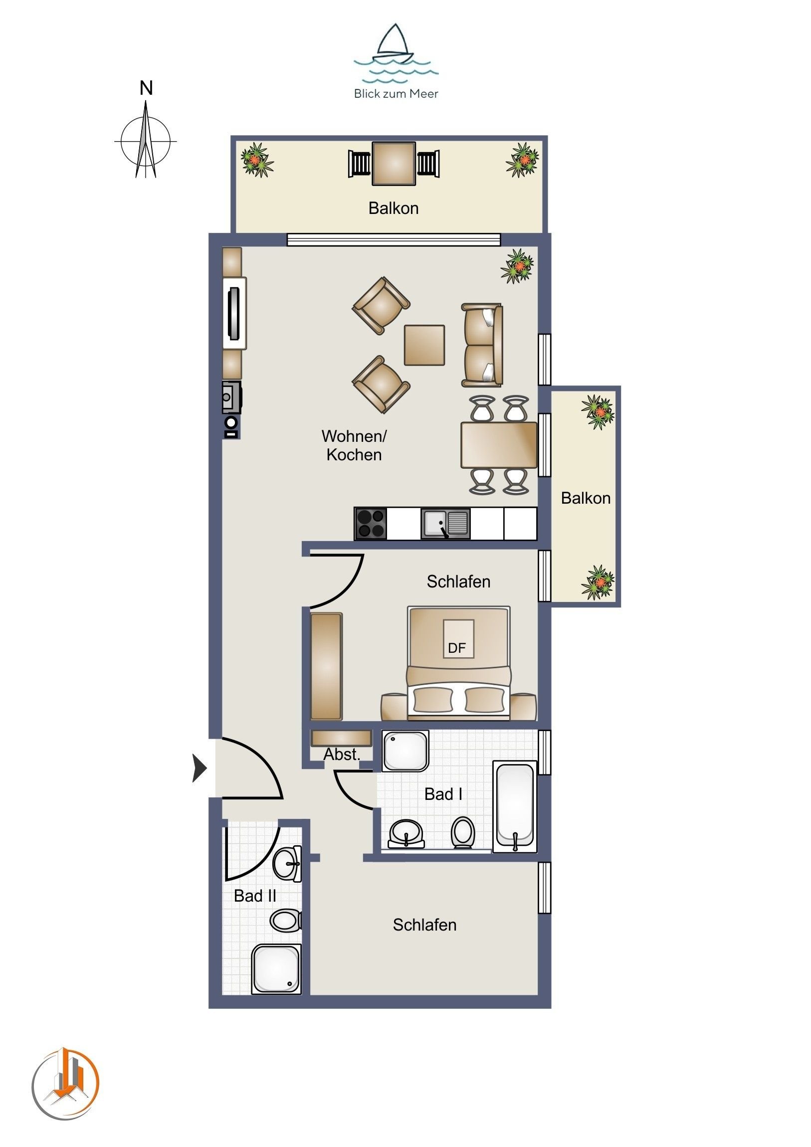 Wohnung zum Kauf provisionsfrei 699.000 € 3 Zimmer 73,3 m²<br/>Wohnfläche 2.<br/>Geschoss ab sofort<br/>Verfügbarkeit Hauptstraße 28 Glowe Glowe 18551