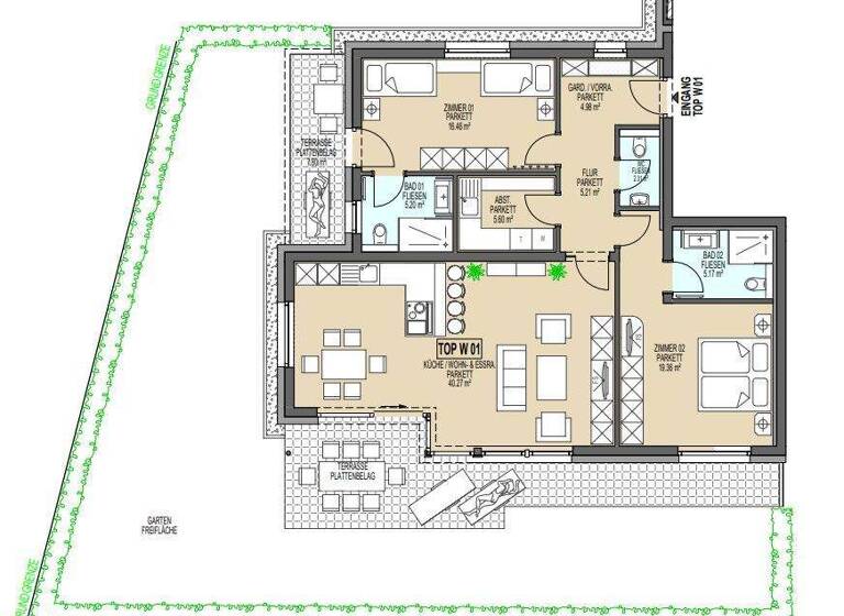 Wohnung zur Miete - Erstbezug 1.900 € 3 Zimmer 103 m² EG Kössen 6345