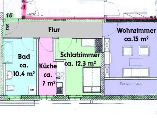 Wohnung zur Miete 360 € 2 Zimmer 55,4 m² frei ab 01.11.2026 Stendal Stendal 39576