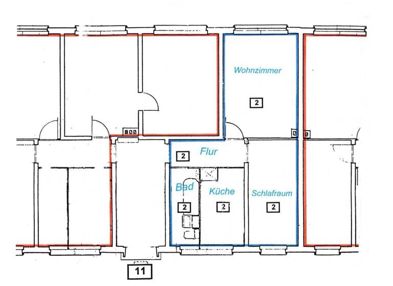 Wohnung zum Kauf 70.000 € 2 Zimmer 42,3 m² frei ab sofort Heinrich-Heine-Straße 11 Wernigerode 38855