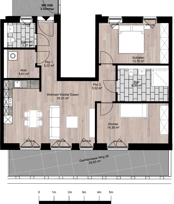 Wohnung zur Miete 1.700 € 3 Zimmer 109,8 m²<br/>Wohnfläche 5.<br/>Geschoss ab sofort<br/>Verfügbarkeit Heischstr. 1 Gaarden - Süd / Kronsburg Bezirk 4 Kiel 24143