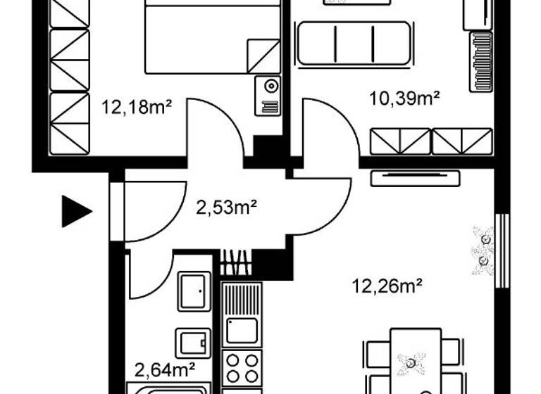 Wohnung zur Miete 580 € 2 Zimmer 44 m² EG frei ab 01.05.2026 Am Kreuz 5 Bad Vilbel 61118