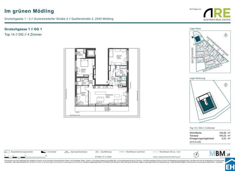 Wohnung zum Kauf - Erstbezug provisionsfrei 950.000 € 4 Zimmer 125,2 m² Grutschgasse 1 Mödling 2340