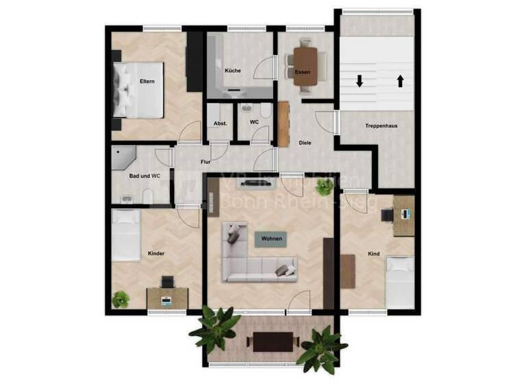 Wohnung zum Kauf 298.000 € 4 Zimmer 103 m² 1. Geschoss Medinghoven Bonn 53123