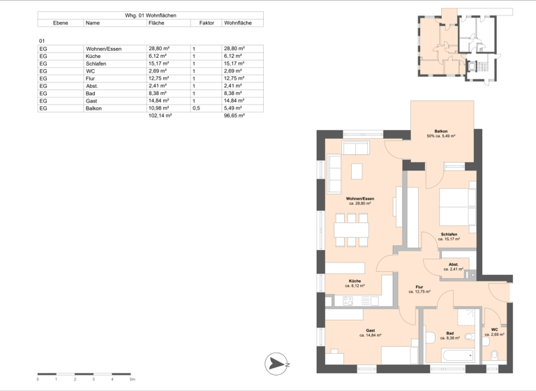 Wohnung zur Miete 1.350 € 3 Zimmer 96,7 m² Mergelstetten Heidenheim 89522