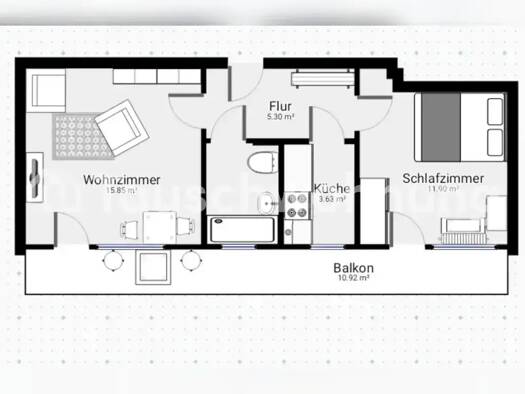 Wohnung zur Miete Tauschwohnung 590 € 2 Zimmer 40 m² 6. Geschoss Sachsenhausen Frankfurt am Main 60598