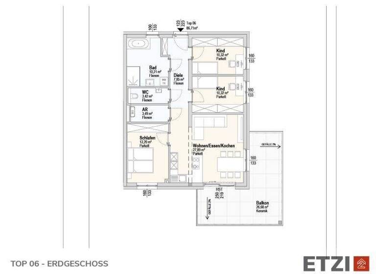 Wohnung zum Kauf - Erstbezug provisionsfrei 404.800 € 4 Zimmer 86,7 m² Katsdorf 4223