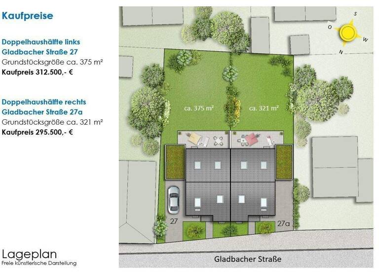 Grundstück zum Kauf provisionsfrei 270.500 € 321 m² Grundstück Gladbacher Straße 27 Büttgen Kaarst 41564