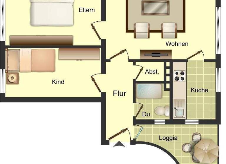 Wohnung zur Miete 609 € 3 Zimmer 60 m² 1. Geschoss Sebastianstraße 10 Wanheimerort Duisburg 47055