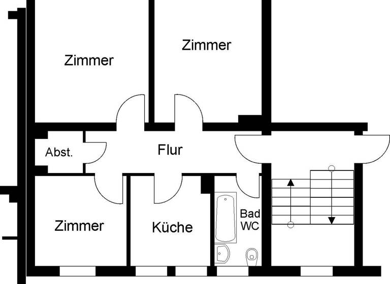 Wohnung zur Miete 377 € 3 Zimmer 60,9 m² 1. Geschoss frei ab 01.06.2026 Bismarckstr. 28A Seesen 38723