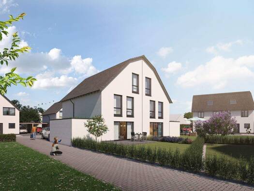 Doppelhaushälfte zum Kauf - Erstbezug provisionsfrei 529.990 € 4 Zimmer 132 m² 233 m² Grundstück frei ab 31.10.2027 Wilhelm-Kreutz-Straße Heiligenstein Römerberg 67354