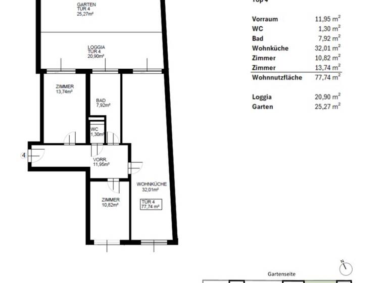 Wohnung zum Kauf - Erstbezug 549.000 € 3 Zimmer 77,4 m² EG Siegfriedgasse 63 Wien 1210