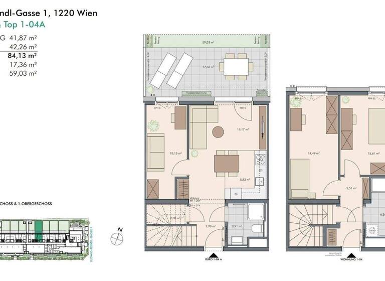 Wohnung zum Kauf - Erstbezug provisionsfrei 520.000 € 4 Zimmer 84,8 m² EG Ludwig-Reindl-Gasse 1 Wien 1220