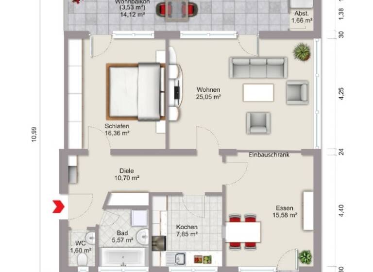 Wohnung zur Miete 800 € 3 Zimmer 85 m² Geschoss 1/2 frei ab 01.05.2026 Höhenstraße 15 Neusatz Bad Herrenalb 76332