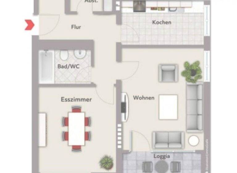 Wohnung zur Miete 2,5 Zimmer 59 m² 3. Geschoss Horstmarerstraße 13 Lanstrop Dortmund 44329