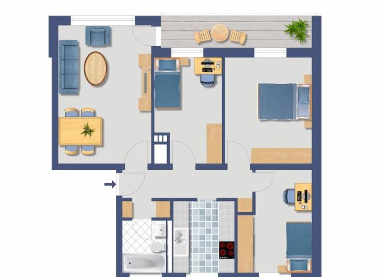 Wohnung zum Kauf provisionsfrei 149.000 € 4 Zimmer 74 m² 2. Geschoss Frimmersdorf Grevenbroich 41517