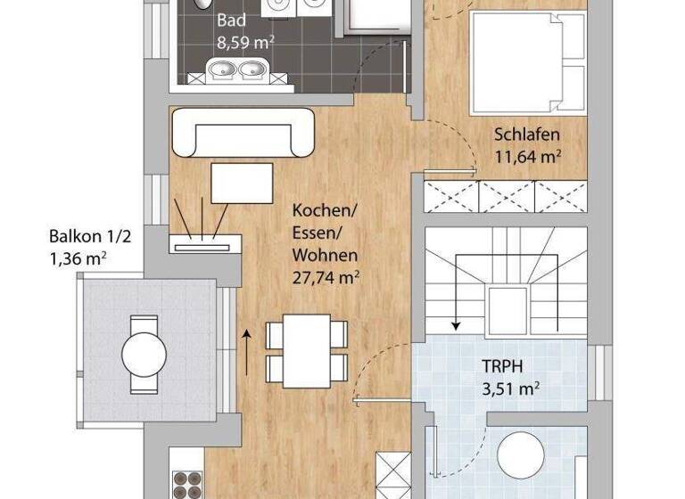 Wohnung zum Kauf provisionsfrei 299.900 € 2 Zimmer 50,7 m² Eilsbrunn Sinzing 93161