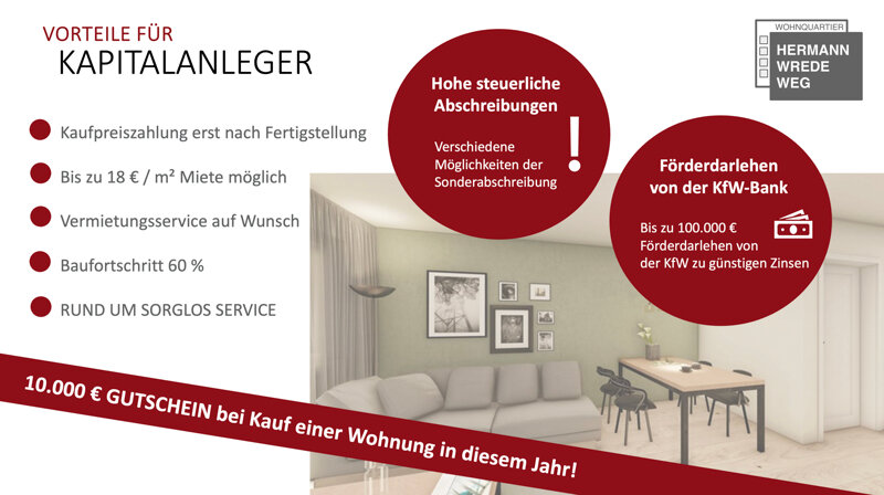 Wohnung zum Kauf 419.000 € 2 Zimmer 66 m²<br/>Wohnfläche 31.03.2025<br/>Verfügbarkeit Weststadt Lüneburg 21339