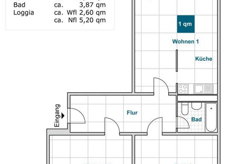 Wohnung zur Miete 602 € 3 Zimmer 80,3 m² 4. Geschoss frei ab 21.04.2026 Prohliser Allee 23 Prohlis-Süd Dresden 01239