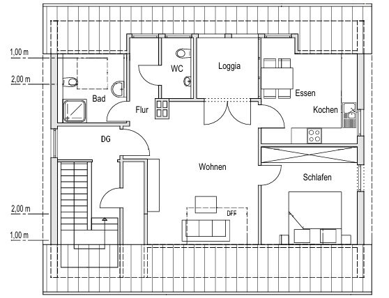 Wohnung zur Miete 1.300 € 2 Zimmer 80 m²<br/>Wohnfläche 3.<br/>Geschoss ab sofort<br/>Verfügbarkeit Innenstadt - Ost Esslingen am Neckar 73728